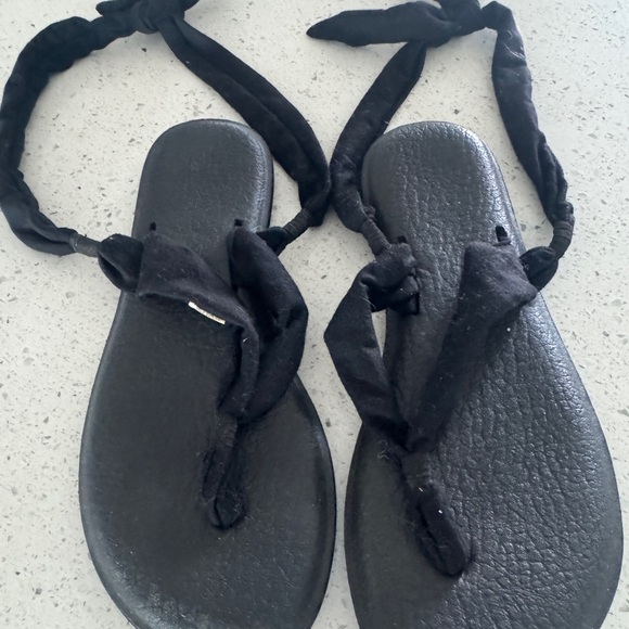 SANUK Yoga Slinged Up Sandals 9 Black - Picture 2 of 5